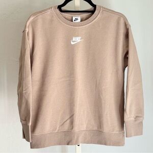 Nike Sportswear Club Fleece Older Kids' (Girls') Crew Sweatshirt, Tan Large